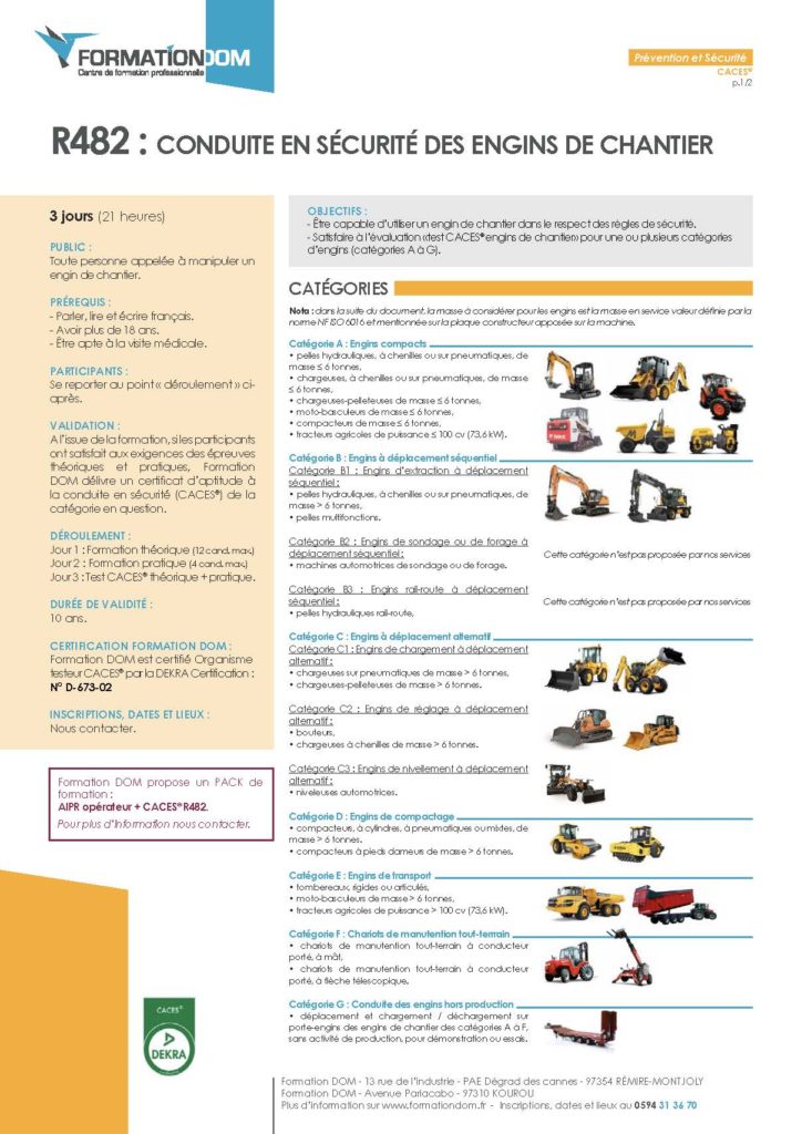 Formationdom | CACES®R482 – Engins De Chantier