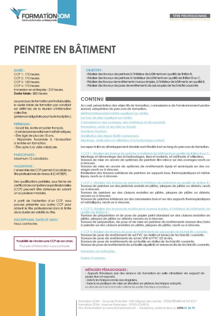 Formationdom | Peintre en bâtiment